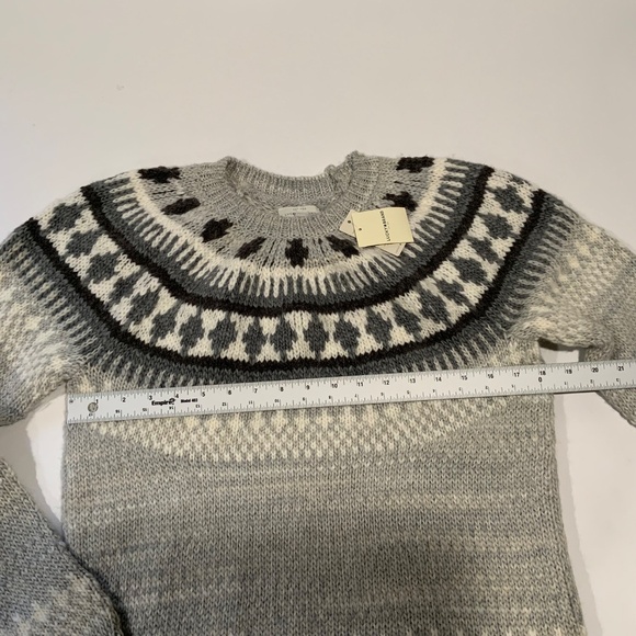 NWT Lucky Brand Sz S Gray Fair Isle Sweater - Picture 6 of 7